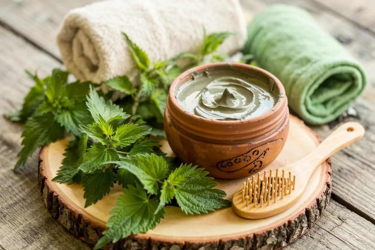 Маска з глиною і кропивою