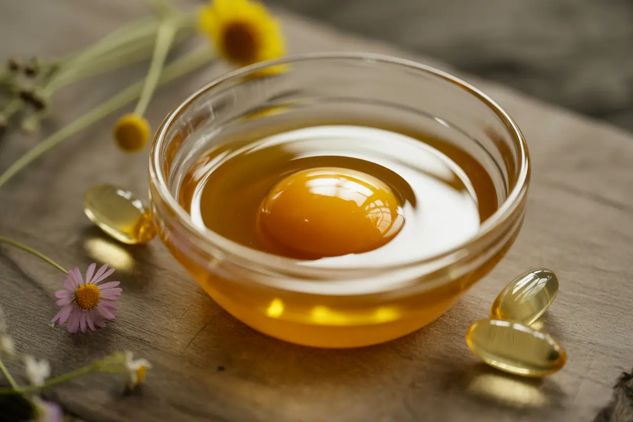 Мед + жовток + вітамін Е